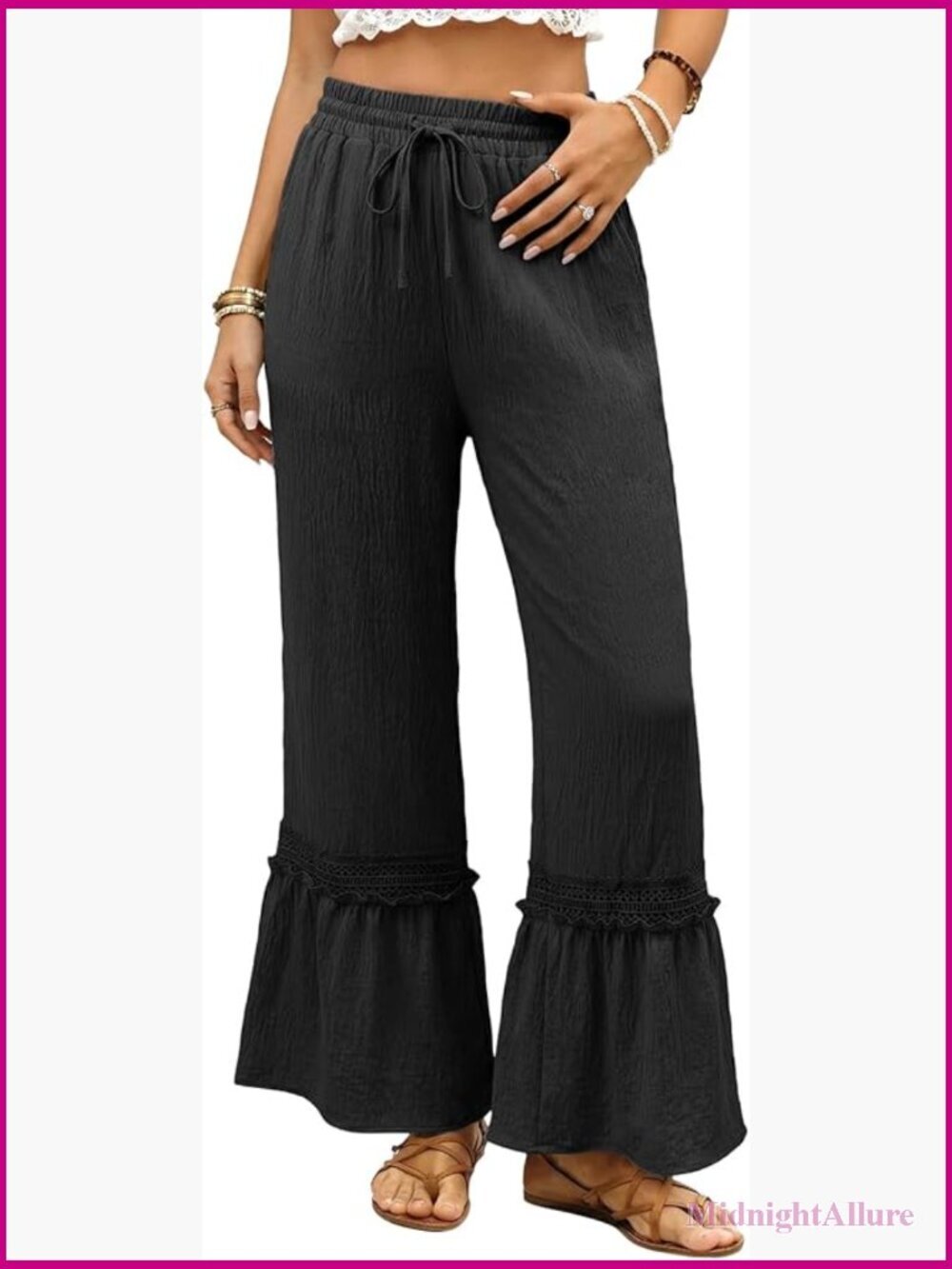 High Waisted Wide Leg Pants with Pockets Loose Fit